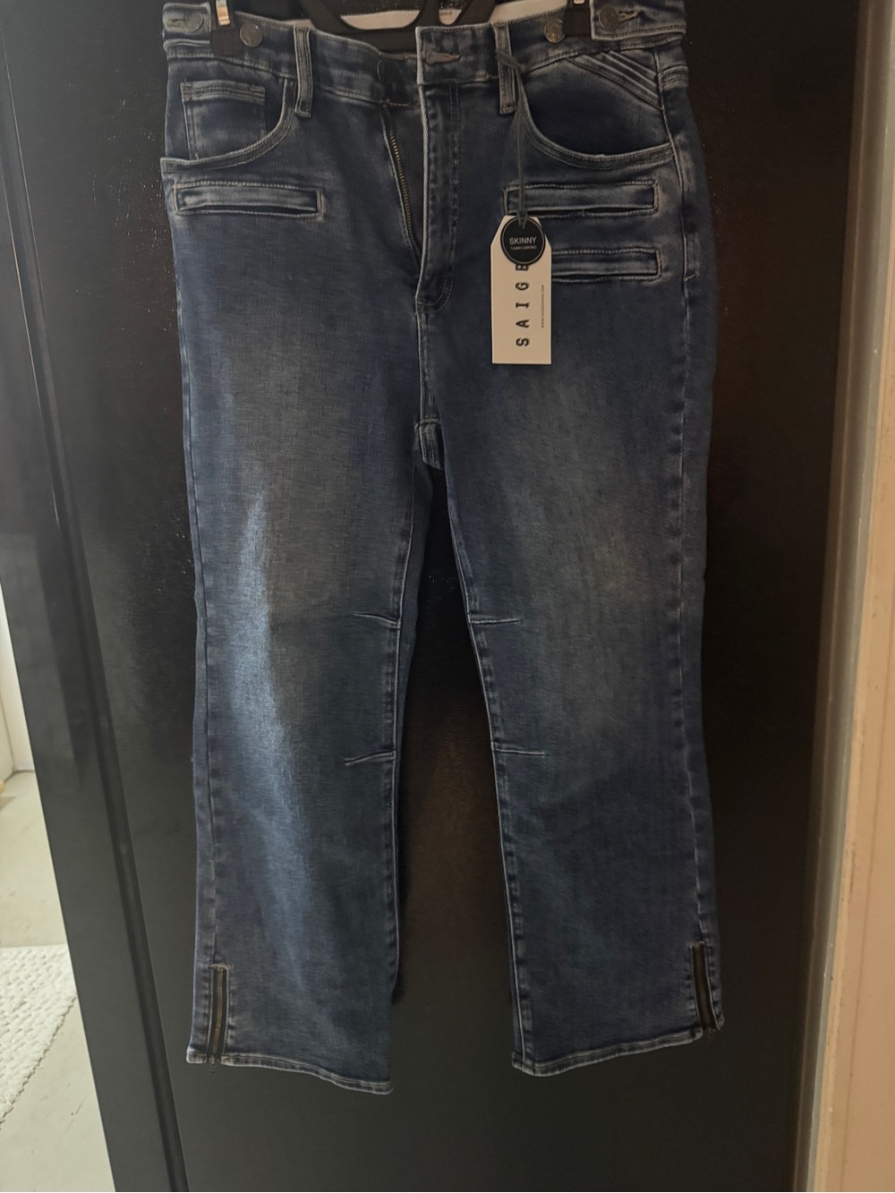 PAIGE Dark Wash Cropped Ankle Jeans